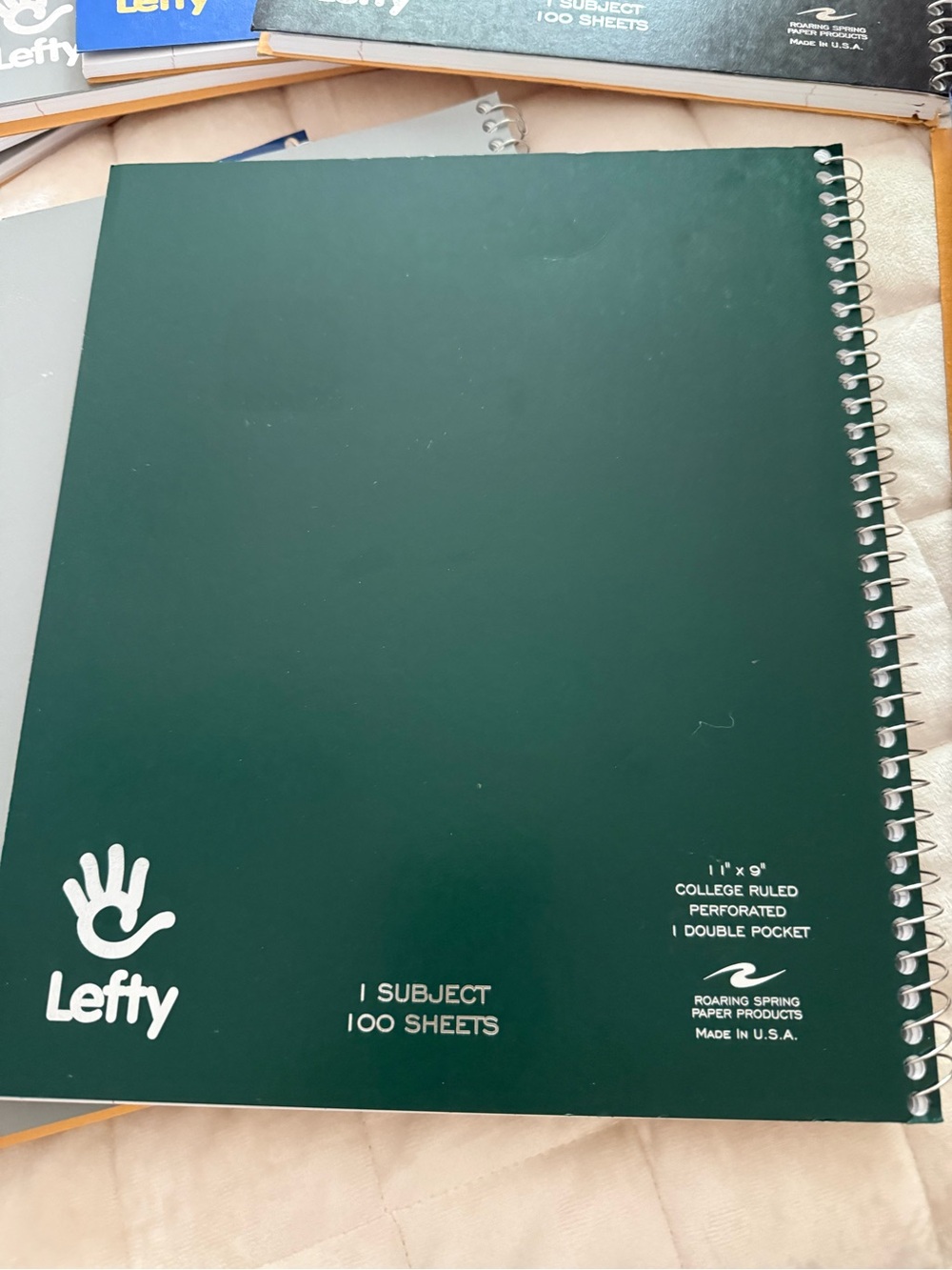 Roaring Spring Lefty Subject College Ruled Left Handed Spiral Notebooks Lot of 8 - Picture 5 of 5